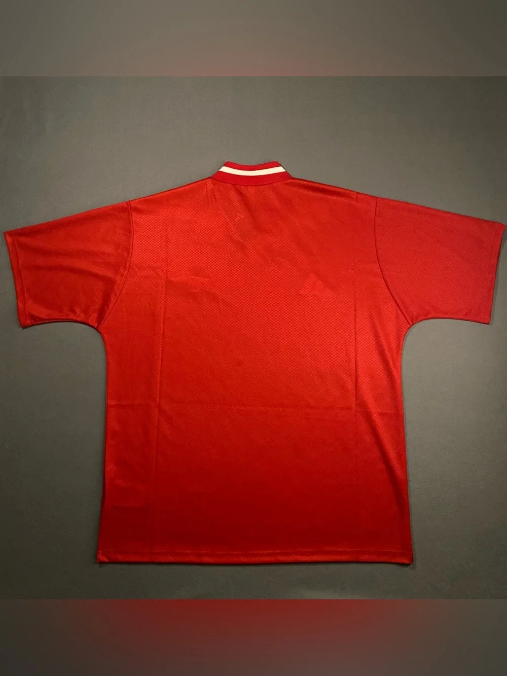 adidas Red Arsenal Short-Sleeve Soccer Jersey with Geometric Yoke